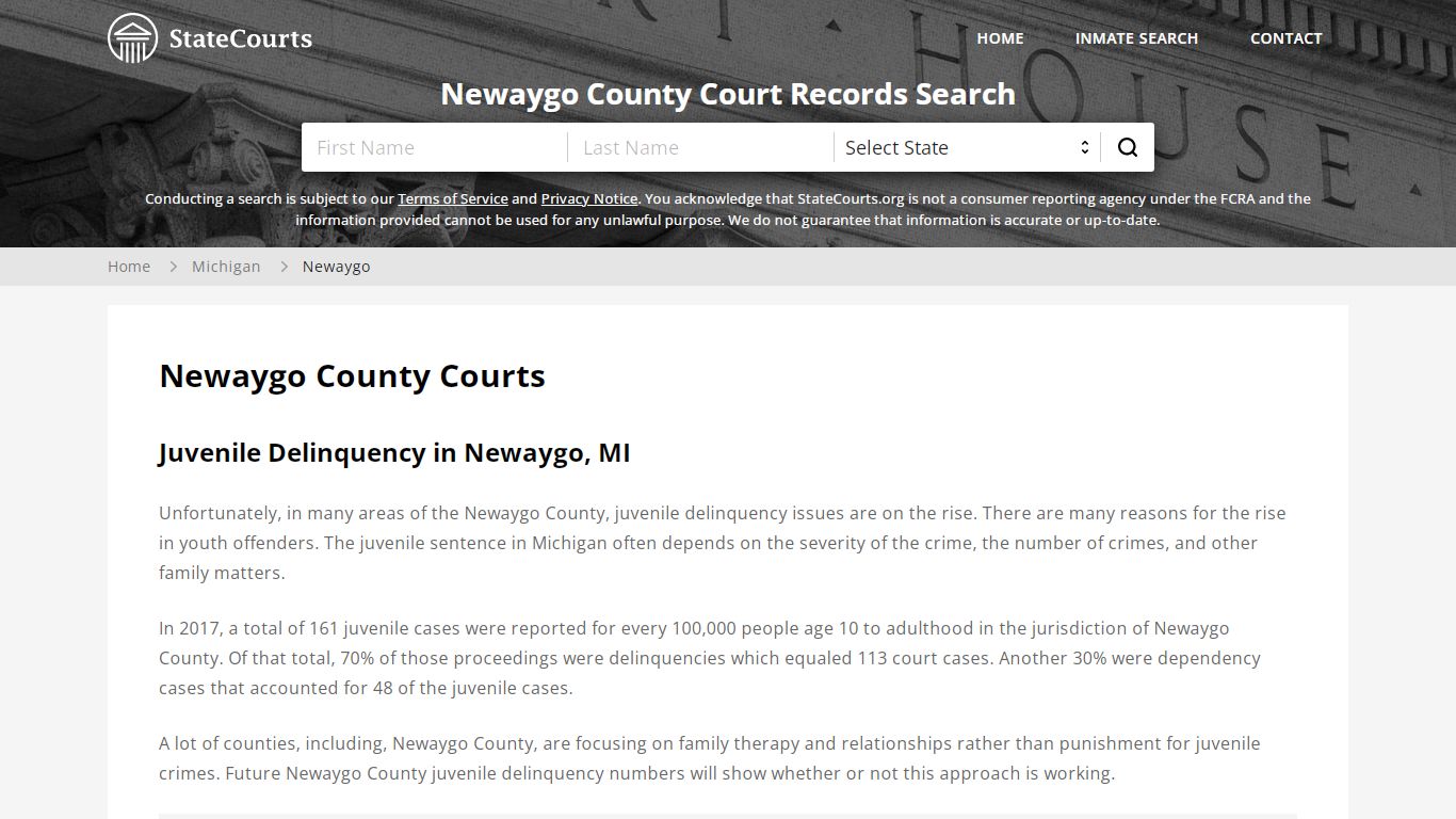 Newaygo County, MI Courts - Records & Cases - StateCourts